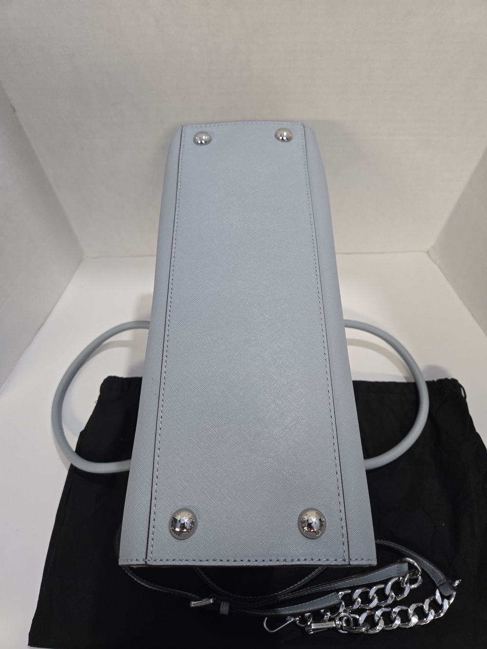 Michael Kors Hamilton Dusty Blue Lg EW Satchel Leather NWT 14.25"x12"x6.75" - Picture 6 of 14